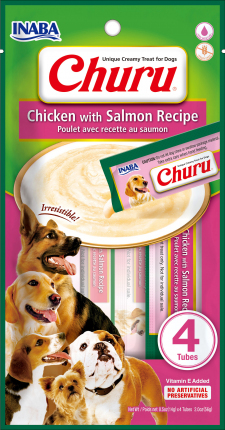Churu Dog Chicken Whit Salmon Recipe 56g - 4 Unidades  Churu Dog Chicken Whit Salmon Recipe 56g - 4 Unidades